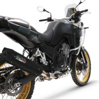 Exhaust compatible with Kove 800X 2024-2026, Furore-X Titanio Nero, Slip-on exhaust including removable db killer and link pipe 