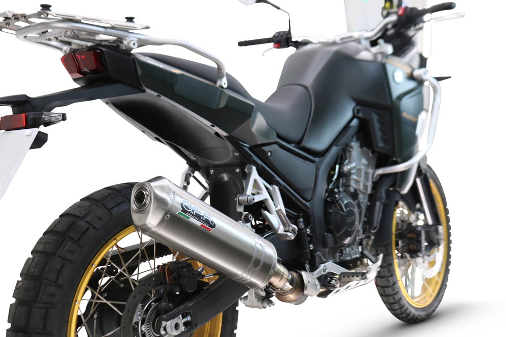 Exhaust compatible with Kove 800X 2024-2026, Satinox , Slip-on exhaust including removable db killer and link pipe, EPA-compliant 