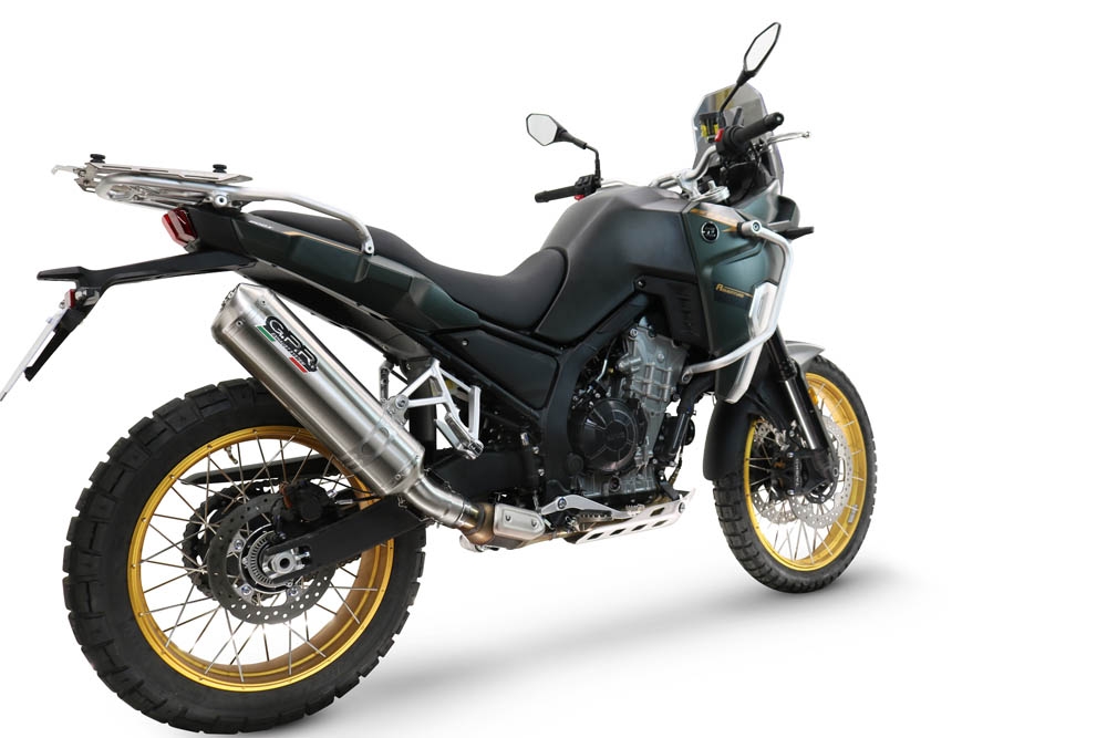 Exhaust compatible with Kove 800X 2024-2026, Satinox , Slip-on exhaust including removable db killer and link pipe, EPA-compliant 