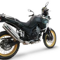 Exhaust compatible with Kove 800X 2024-2026, Satinox , Slip-on exhaust including removable db killer and link pipe, EPA-compliant 