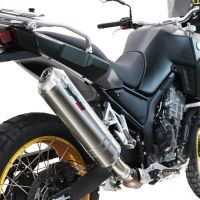 Exhaust compatible with Kove 800X 2024-2026, Satinox , Slip-on exhaust including removable db killer and link pipe, EPA-compliant 