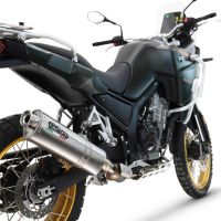 Exhaust compatible with Kove 800X 2024-2026, Dune Triovale Titanio, Slip-on exhaust including removable db killer and link pipe, EPA-compliant 
