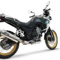 Exhaust compatible with Kove 800X 2024-2026, Dune Triovale Titanio, Slip-on exhaust including removable db killer and link pipe, EPA-compliant 