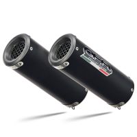 Exhaust compatible with Ducati Monster 696 2008-2014, M3 Black Titanium, Dual slip-on including removable db killers and link pipes, not EPA-compliant 