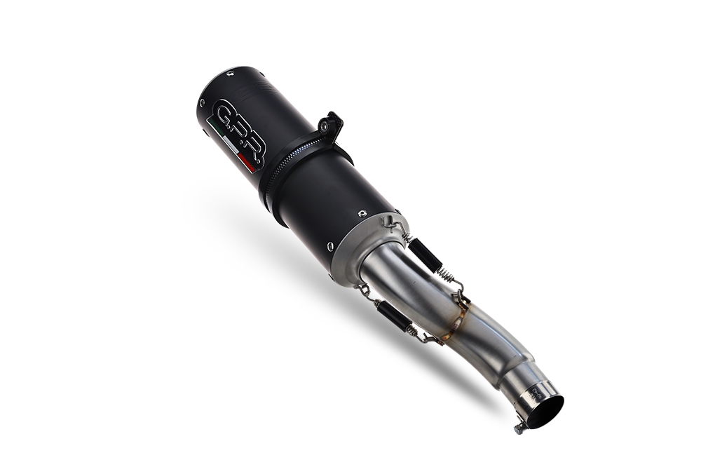 Exhaust compatible with Triumph Trident 660 2021-2024, M3 Black Titanium, Full system exhaust, including removable db killer 