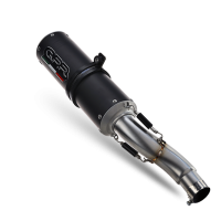 Exhaust compatible with Kawasaki Z-900 2017-2024, M3 Black Titanium, Slip-on exhaust including removable db killer and link pipe 