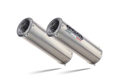 Exhaust compatible with Aprilia Shiver 900 2017-2020, M3 Inox , Dual slip-on including removable db killers and link pipes, EPA-compliant 