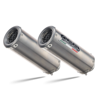 Exhaust compatible with Ducati Monster 1100 2009-2010, M3 Titanium Natural, Dual slip-on including removable db killers and link pipes 