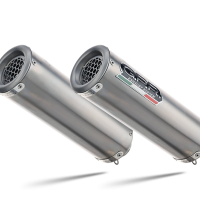 Exhaust compatible with Honda VFR800 V-Tec 2002-2013, M3 Titanium Natural, Dual slip-on including removable db killers and link pipes 