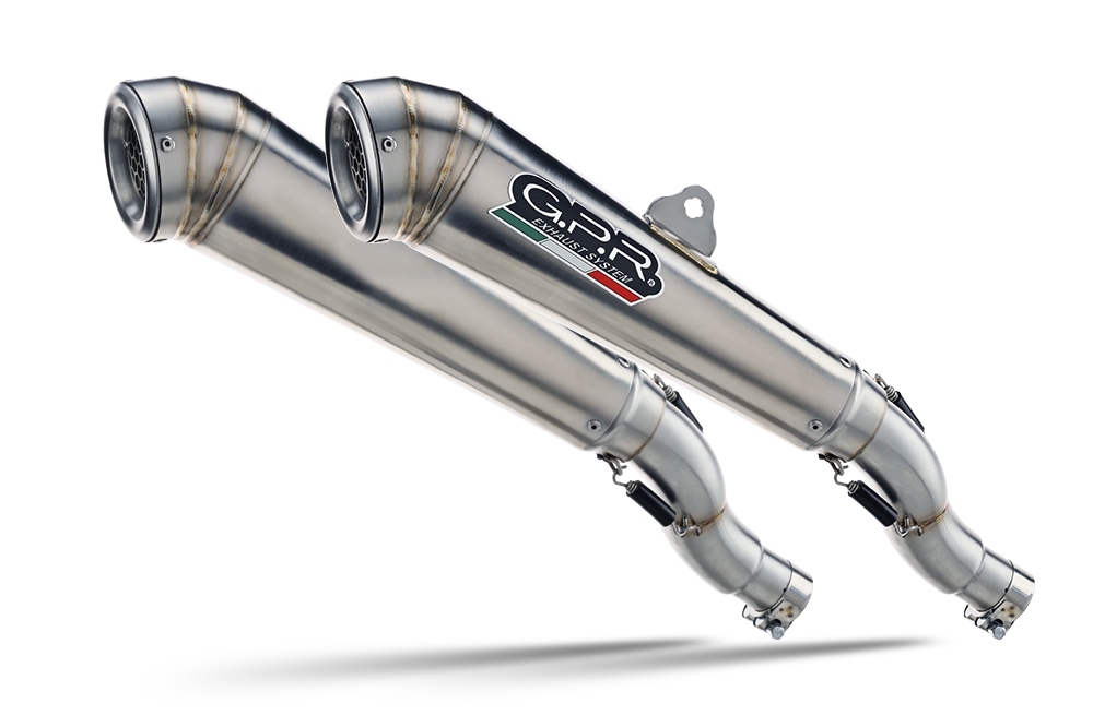 Exhaust compatible with Royal Enfield Interceptor 650 2021-2025, Powercone Evo, Dual slip-on exhausts including removable db killers and link pipes 