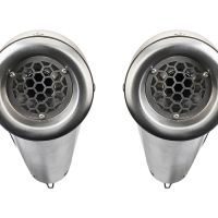 Exhaust compatible with Royal Enfield Interceptor 650 2021-2025, Powercone Evo, Dual slip-on exhausts including removable db killers and link pipes 