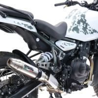 Exhaust compatible with Royal Enfield Guerrilla 450 2024-2025, Deeptone Inox, Slip-on exhaust including removable db killer and link pipe, EPA-compliant 