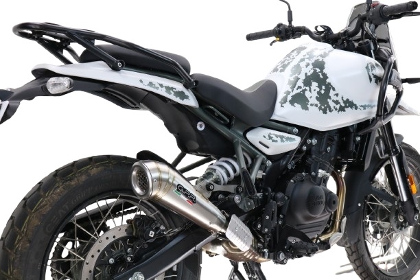 Exhaust compatible with Royal Enfield Guerrilla 450 2024-2025, Powercone Evo, Slip-on exhaust including removable db killer and link pipe, EPA-compliant 