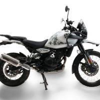 Exhaust compatible with Royal Enfield Guerrilla 450 2024-2025, Satinox, Slip-on exhaust including removable db killer and link pipe, EPA-compliant 