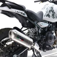 Exhaust compatible with Royal Enfield Guerrilla 450 2024-2025, Satinox, Slip-on exhaust including removable db killer and link pipe, EPA-compliant 