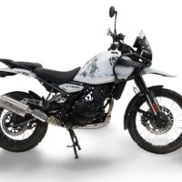 Exhaust compatible with Royal Enfield Guerrilla 450 2024-2025, Dune Triovale Titanio, Slip-on exhaust including removable db killer and link pipe, EPA-compliant 