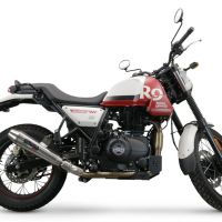 Exhaust compatible with Royal Enfield Scram 411 2022-2024, Vintacone, Slip-on exhaust including link pipe and removable db killer 
