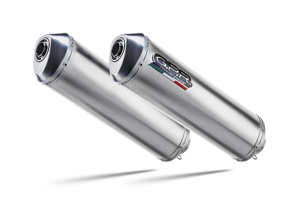 Exhaust compatible with Yamaha Tdm 850 1991-2001, Satinox , Dual slip-on including removable db killers and link pipes, EPA-compliant 