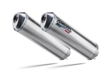 Exhaust compatible with Cagiva Raptor 1000 2000-2003, Satinox , Dual slip-on including removable db killers and link pipes, EPA-compliant 