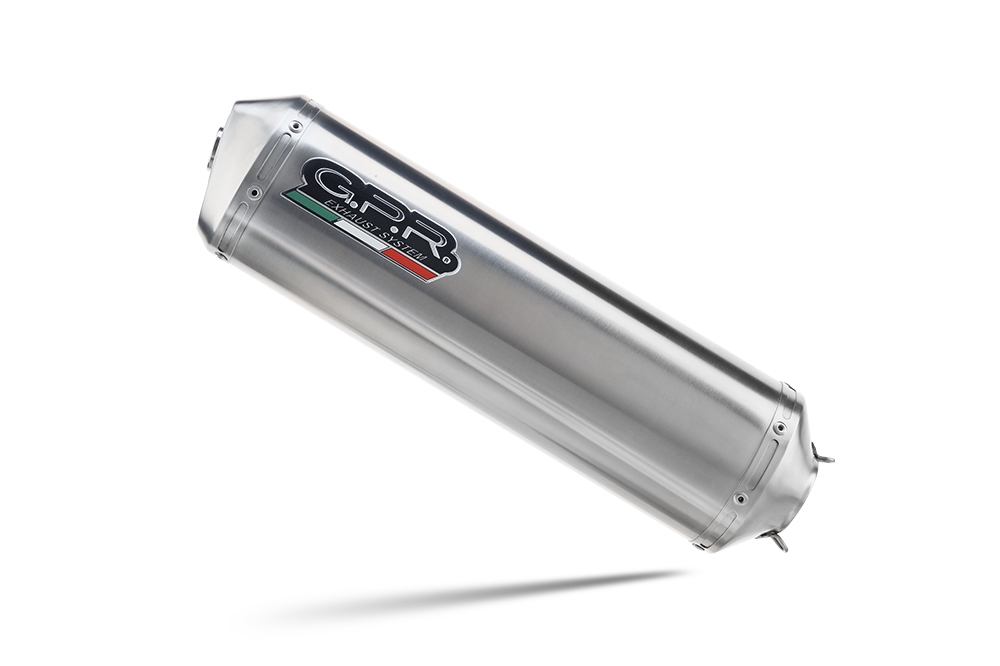 Exhaust compatible with Benelli Trk 502 2021-2024, Satinox , Slip-on exhaust including link pipe and removable db killer 
