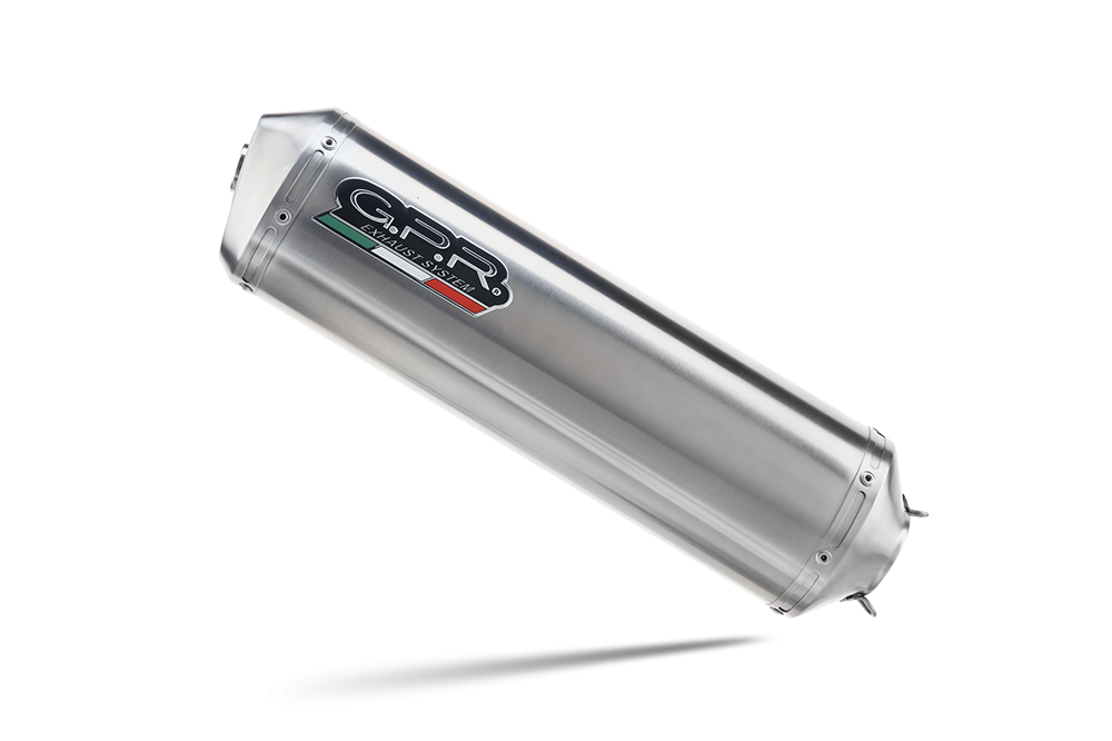 Exhaust compatible with Royal Enfield Himalayan 410 2021-2024, Satinox , Slip-on exhaust including link pipe and removable db killer 