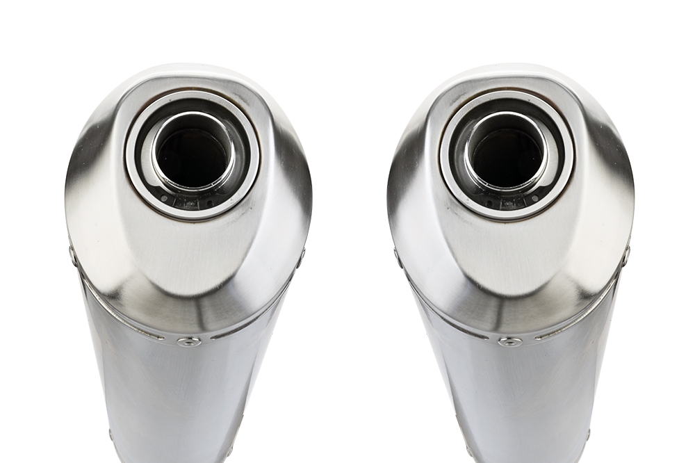 Exhaust compatible with Yamaha Tdm 850 1991-2001, Satinox , Dual slip-on including removable db killers and link pipes, EPA-compliant 