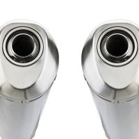 Exhaust compatible with Yamaha Tdm 850 1991-2001, Satinox , Dual slip-on including removable db killers and link pipes, EPA-compliant 
