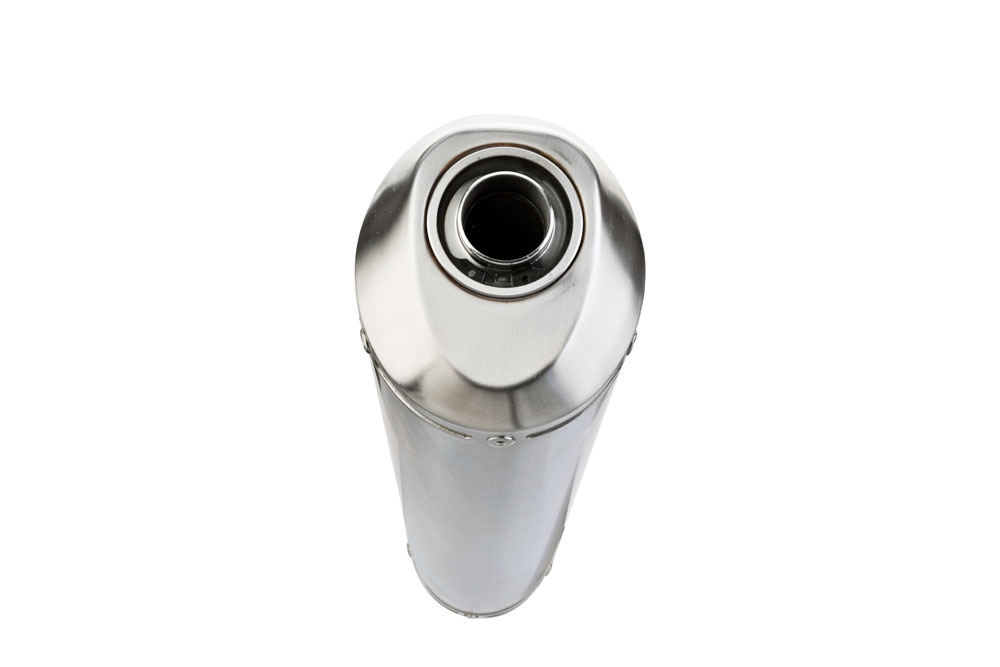 Exhaust compatible with Benelli Trk 502 2021-2024, Satinox , Slip-on exhaust including link pipe and removable db killer 
