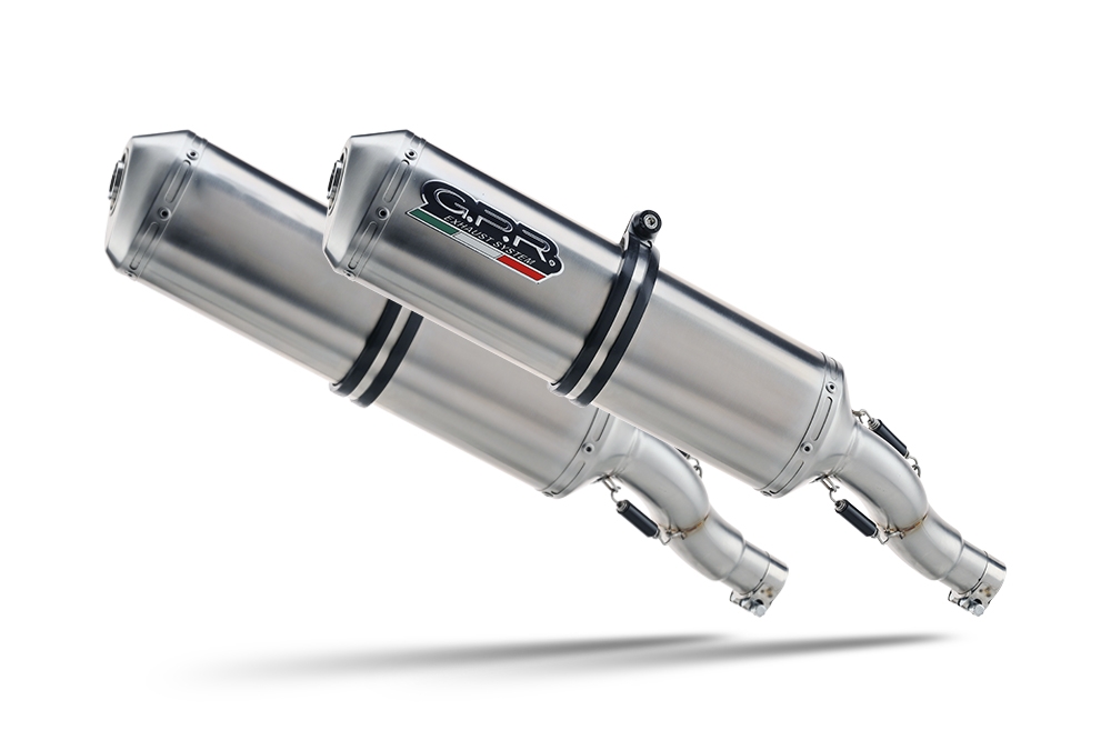 Exhaust compatible with Yamaha Tdm 850 1991-2001, Satinox , Dual slip-on including removable db killers and link pipes, EPA-compliant 