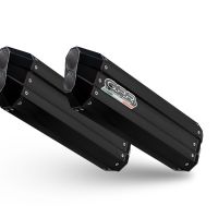 Exhaust compatible with Bmw K1600GT 2017-2021, Hyper Sonic Black Titanium, Dual slip-on including removable db killers and link pipes, not EPA-compliant 