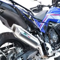 Exhaust compatible with Suzuki V-STROM 800DE - 800SE 2023-2025, Furore-X Acciaio Inox, Slip-on exhaust including removable db killer and link pipe 