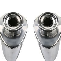 Exhaust compatible with Yamaha Xt 660 X-R 2004-2014, Trioval, Dual slip-on including removable db killers and link pipes, not EPA-compliant 