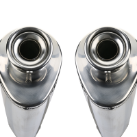 Exhaust compatible with Cagiva Gran Canyon 1998-2000, Trioval, Dual slip-on including removable db killers and link pipes 