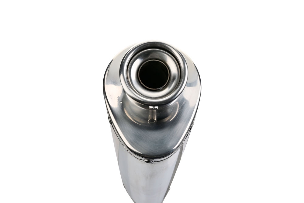 Exhaust compatible with Honda Transalp XL650V 2000-2006, Trioval, Slip-on exhaust including removable db killer and link pipe, EPA-compliant 