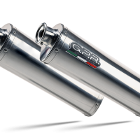 Exhaust compatible with Kawasaki Z1000 2007-2009, Trioval, Dual slip-on including removable db killers and link pipes 