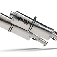 Exhaust compatible with Cagiva Gran Canyon 1998-2000, Trioval, Dual slip-on including removable db killers and link pipes 