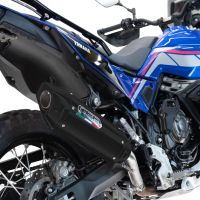 Exhaust compatible with Triumph Tiger 900 GT / Pro / Rally Pro 2024-2025, Furore-X Titanio Nero, Slip-on exhaust including removable db killer and link pipe 
