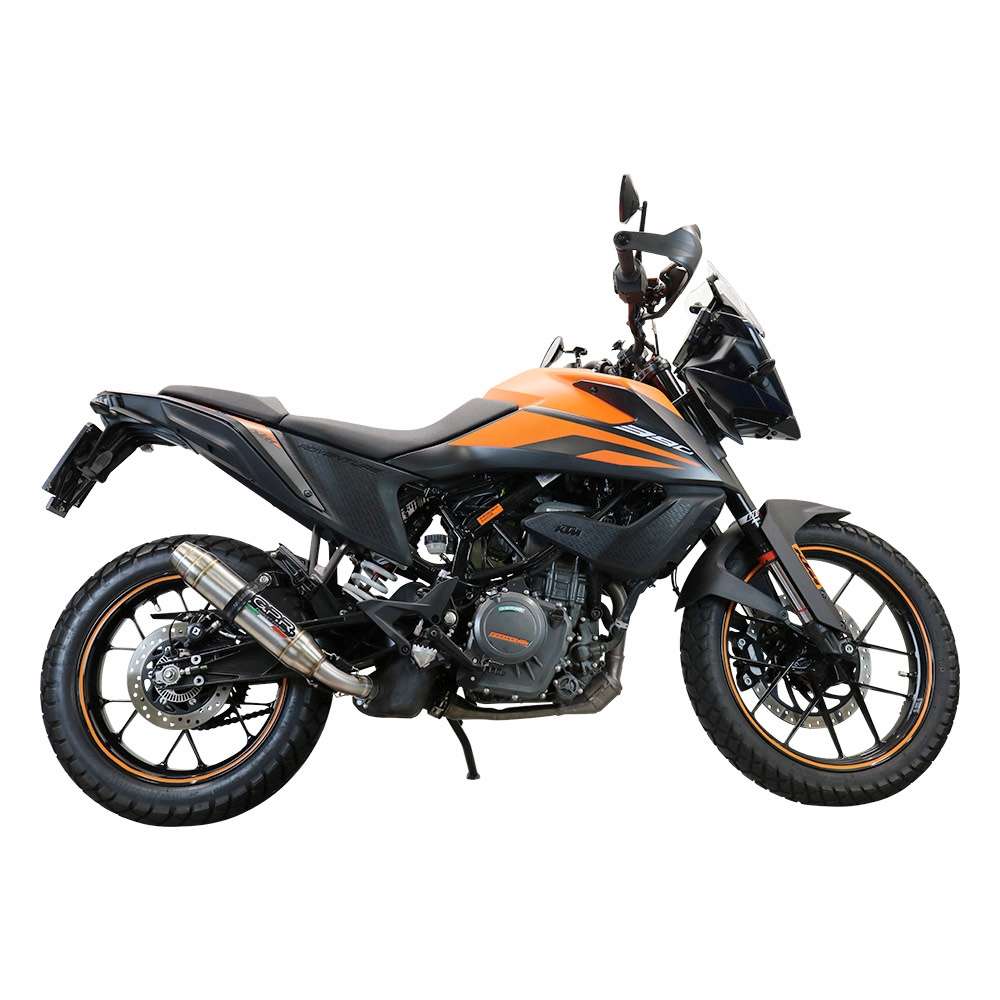 Exhaust compatible with Ktm 250 Adventure Sw 2020-2024, Deeptone Inox, Slip-on exhaust including removable db killer and link pipe, EPA-compliant 