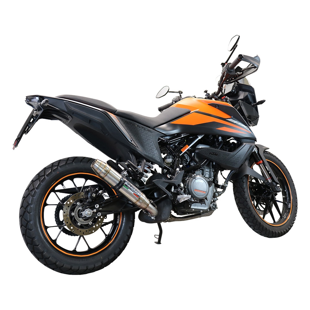 Exhaust compatible with Ktm 250 Adventure Sw 2020-2024, Deeptone Inox, Slip-on exhaust including removable db killer and link pipe, EPA-compliant 