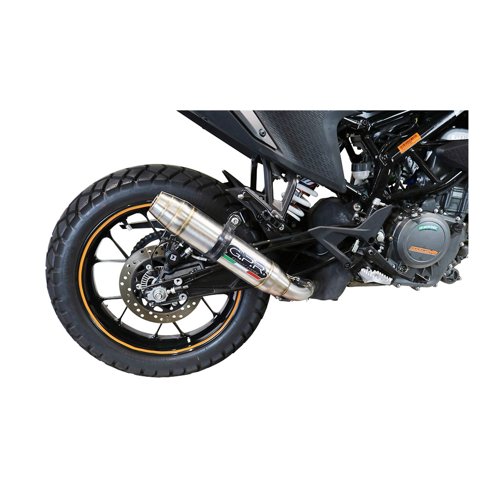 Exhaust compatible with Ktm 250 Adventure Sw 2020-2024, Deeptone Inox, Slip-on exhaust including removable db killer and link pipe, EPA-compliant 