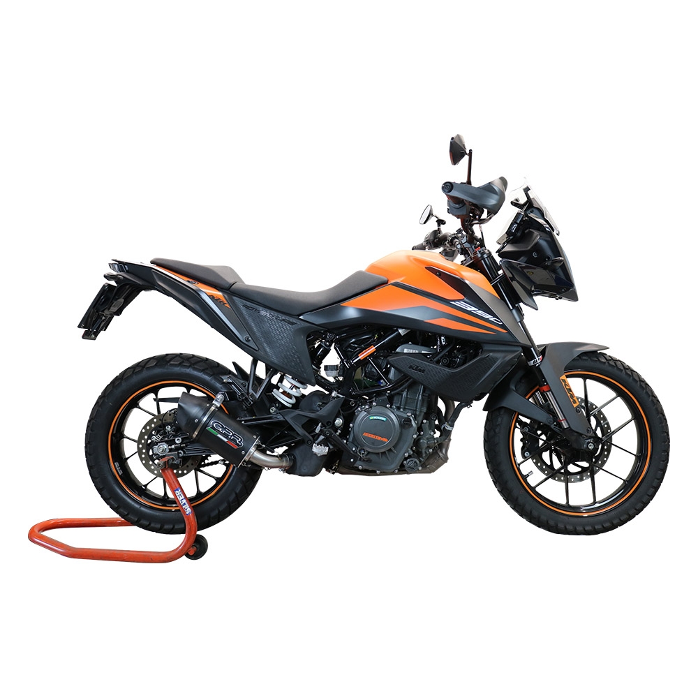Exhaust compatible with Ktm 390 Adventure Sw 2020-2020, Furore Nero, Slip-on exhaust including removable db killer and link pipe 