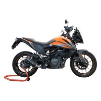 Exhaust compatible with Ktm 390 Adventure Sw 2020-2020, Furore Nero, Slip-on exhaust including removable db killer and link pipe 