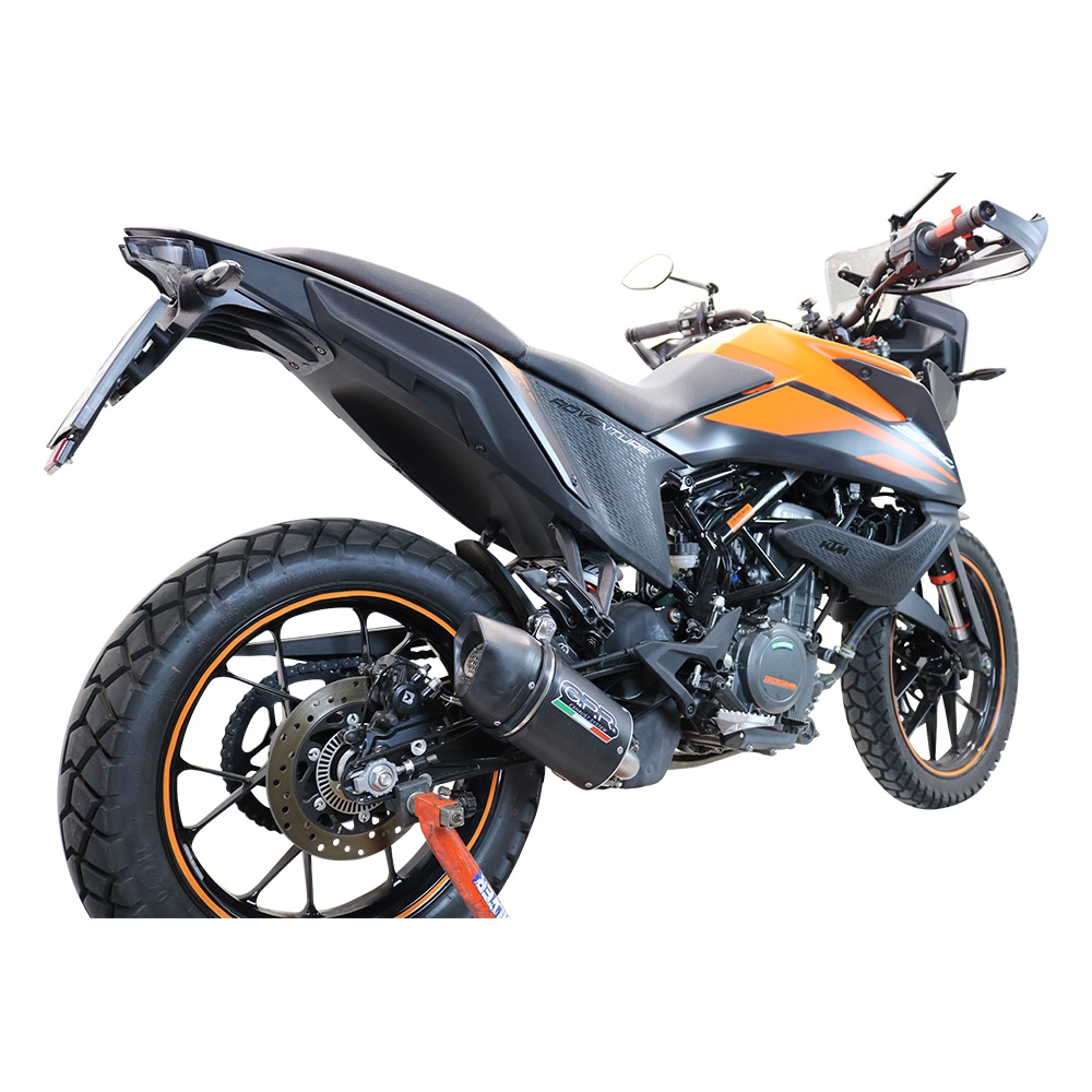 Exhaust compatible with Ktm 390 Adventure Sw 2020-2020, Furore Nero, Slip-on exhaust including removable db killer and link pipe 