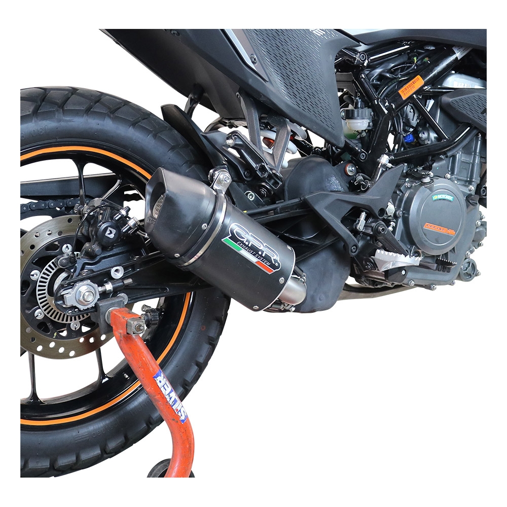 Exhaust compatible with Ktm 390 Adventure Sw 2020-2020, Furore Nero, Slip-on exhaust including removable db killer and link pipe 