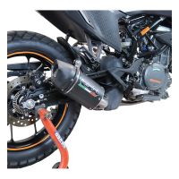 Exhaust compatible with Ktm 390 Adventure Sw 2020-2020, Furore Nero, Slip-on exhaust including removable db killer and link pipe 