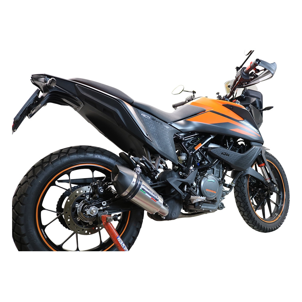 Exhaust compatible with Ktm 250 Adventure Sw 2020-2024, GP Evo4 Titanium, Slip-on exhaust including removable db killer and link pipe 