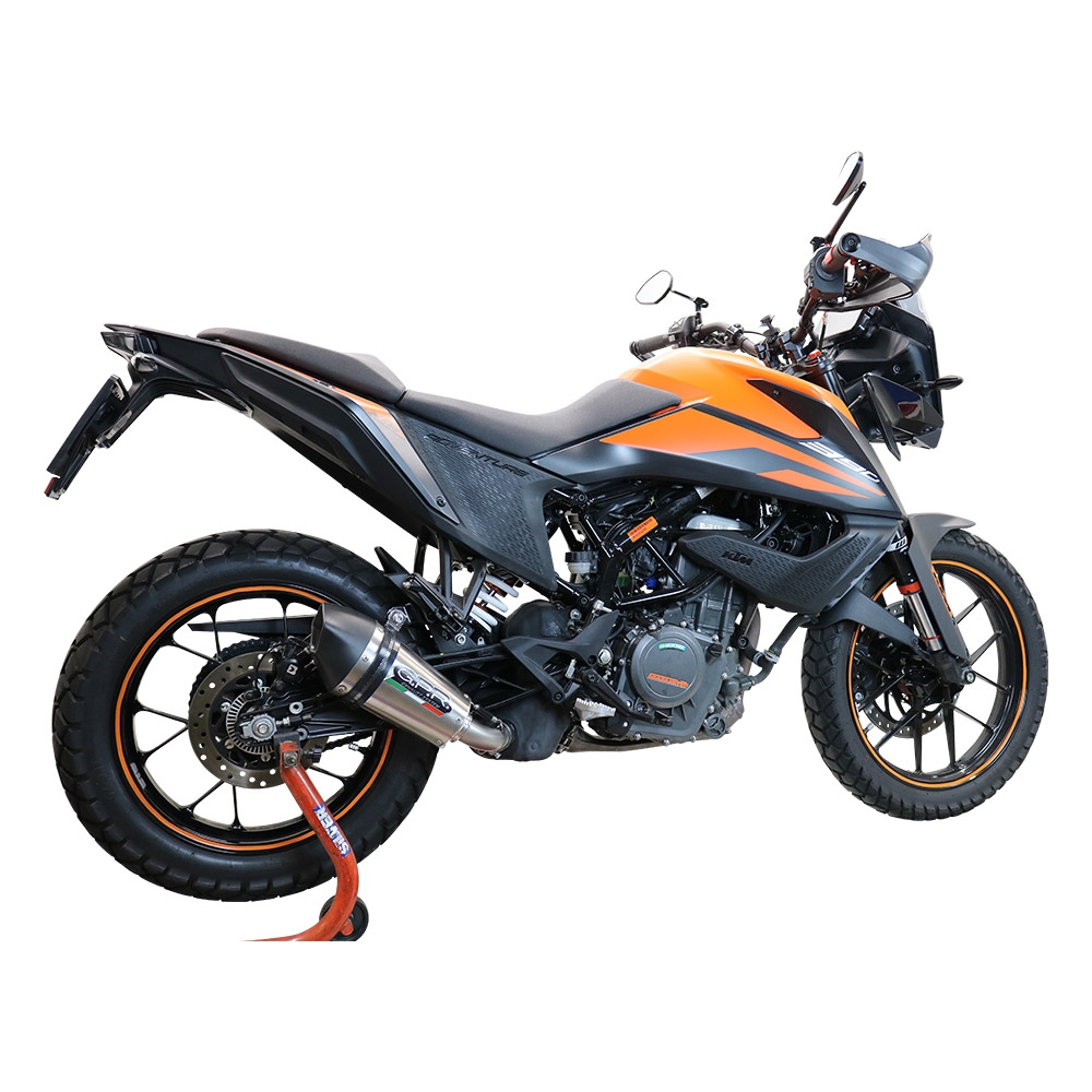Exhaust compatible with Ktm 250 Adventure Sw 2020-2024, GP Evo4 Titanium, Slip-on exhaust including removable db killer and link pipe 
