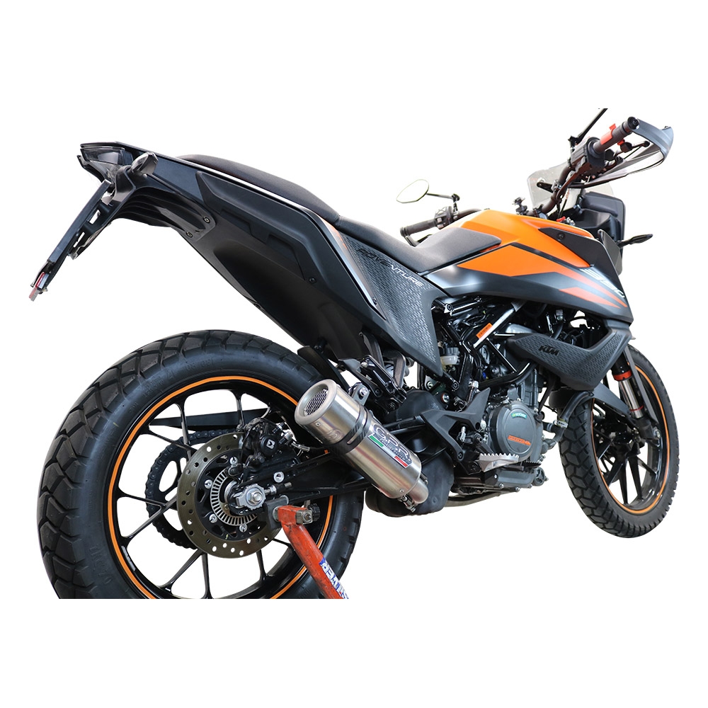 Exhaust compatible with Ktm 250 Adventure Sw 2020-2024, M3 Inox , Slip-on exhaust including removable db killer and link pipe 