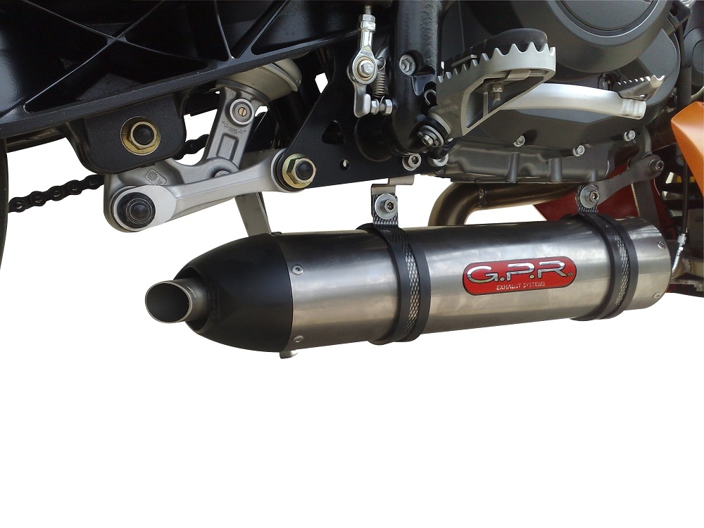 Exhaust compatible with Ktm 690 Duke 2008-2011, Gpe Ann. titanium, Full system exhaust, including removable db killer 