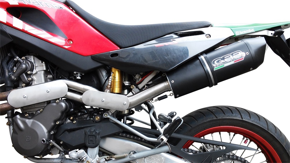 Exhaust compatible with Husqvarna TE 610 E - SM 610 2000-2004, Furore Nero, Mid-Full system exhaust including removable db killer 